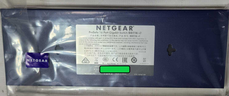 Netgear ProSafe 16 Port Gigabit Switch Model GS116 V2  $