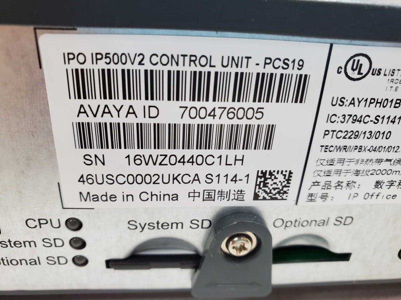 Avaya IP Office IP500 V2 Control Unit w/ base cards 700417330 +  700504556 )