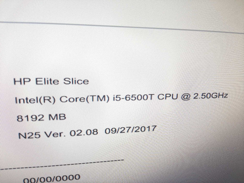 HP Elite Slice. Intel Core i5-6500T 2.5GHz QC/8GB RAM, NO SSD ~