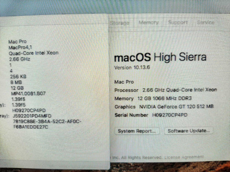 Mac Pro - E.2009 A1289, Xeon W3520 2.66GHz QC/12GB, nVidia GT120, NO HDDs ~