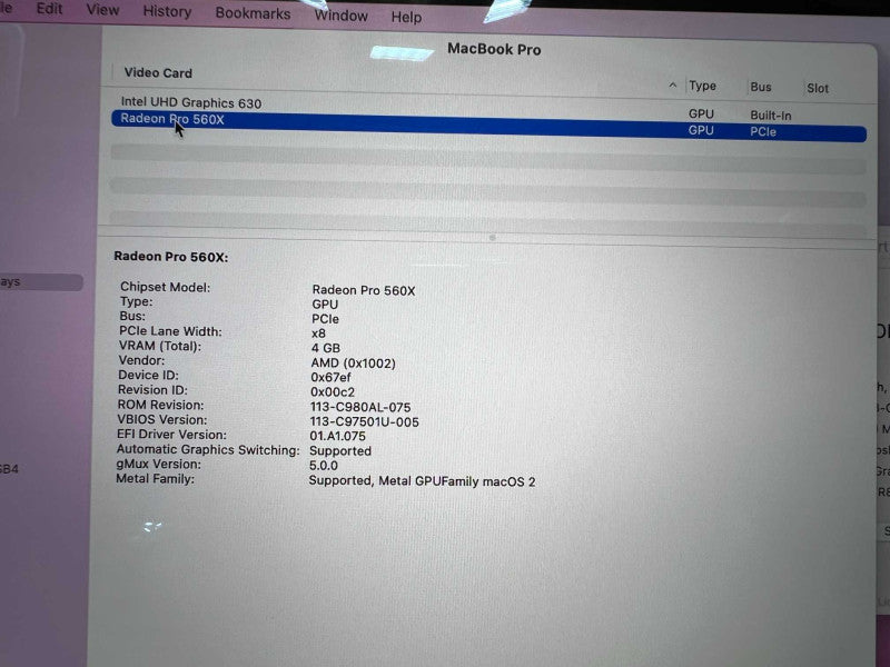 2019 MacBook Pro (15-inch) i9 CPU @ 2.3GHz 16GB RAM & 512GB Storage  -
