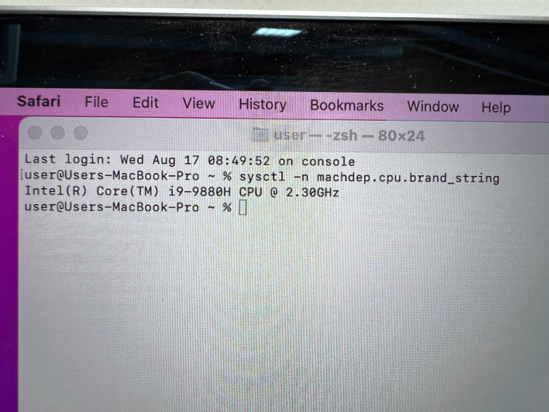 2019 MacBook Pro (15-inch) i9 CPU @ 2.3GHz 16GB RAM & 512GB Storage  -