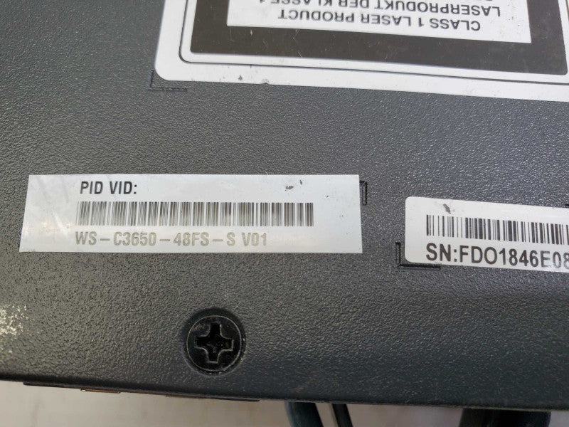 CISCO WS-C3650-48FS-S 48 Port Gigabit PoE+ Switch 2x 1025WAC PWR )