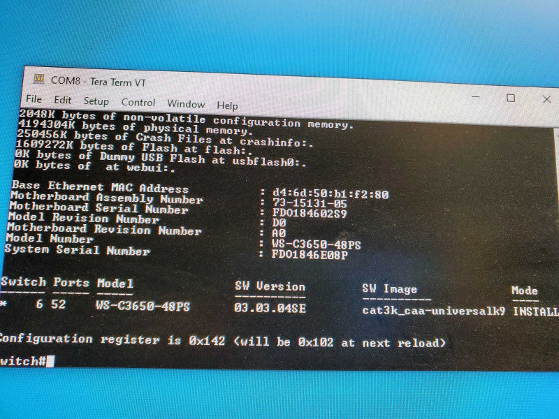 CISCO WS-C3650-48FS-S 48 Port Gigabit PoE+ Switch 2x 1025WAC PWR )