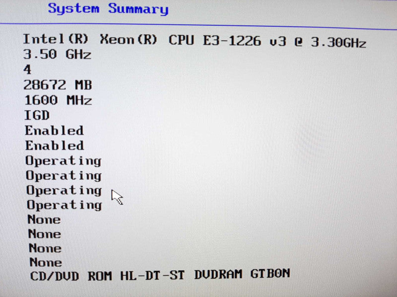 Lenovo ThinkServer TS140, Xeon E3-1226v3 3.3GHz QC/28GB RAM, No HDDs ~