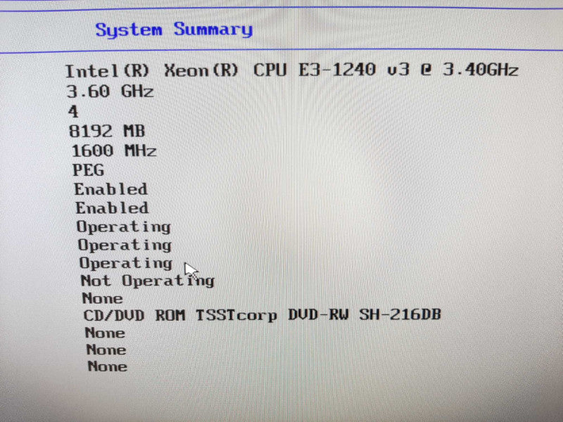 Lenovo ThinkStation E32 Xeon E3-1240 v3 3.40GHz QC/8GB, Quadro K600, NO HDDs ~