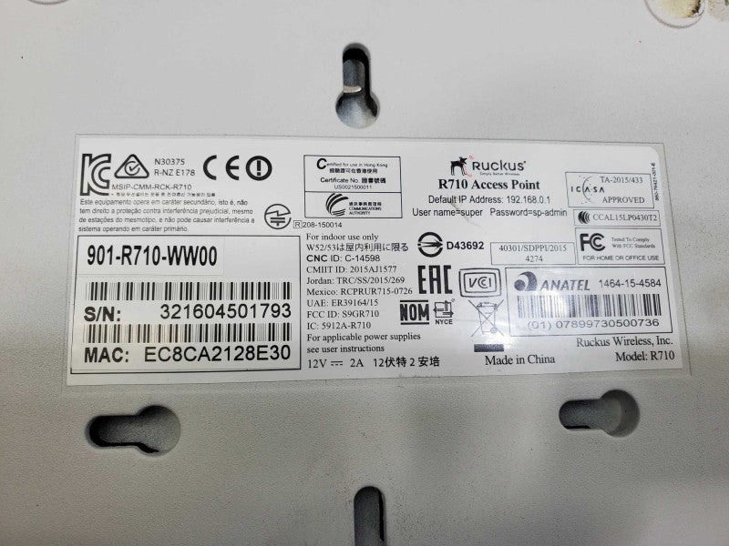 Ruckus Wireless R710 Indoor Access Point, Dual-Band, 901-R710-WW00 )