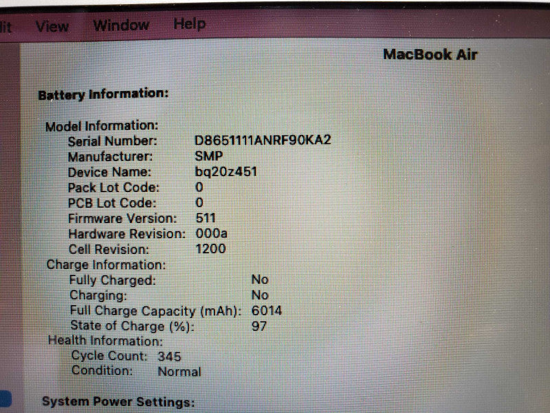 Apple MacBook Air 13\\" E.2015 Core i7-5650U @ 2.2 GHz 8GB DDR3 250GB SSD *READ* (