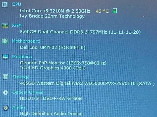 Dell Latitude E5430\ti5-3210M 2.5GHz 8GB RAM 500GB HDD 14\\" |