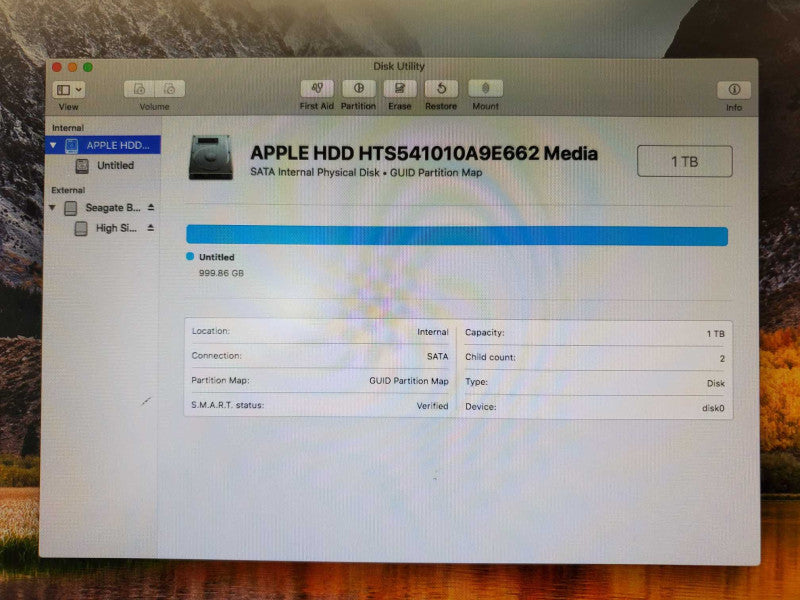 Apple Mac Mini A1347 Late 2014 Intel Core i5-4278U @ 2.60 GHz 8GB RAM 1TB HDD (