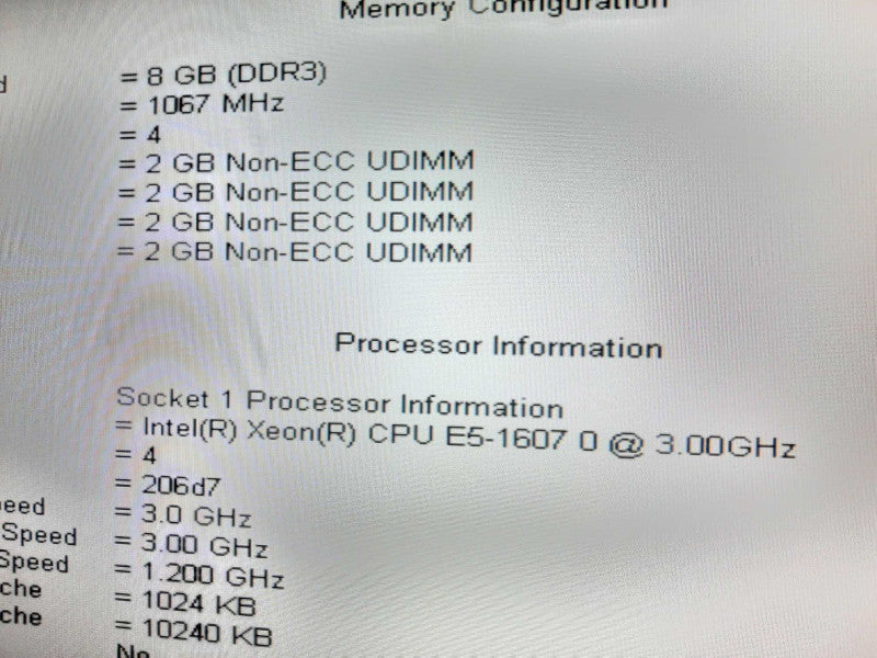DELL T3600 WS Xeon E5-1607 3.0GHz QC/8GB, Quadro 600, NO RAID/HDDs ~