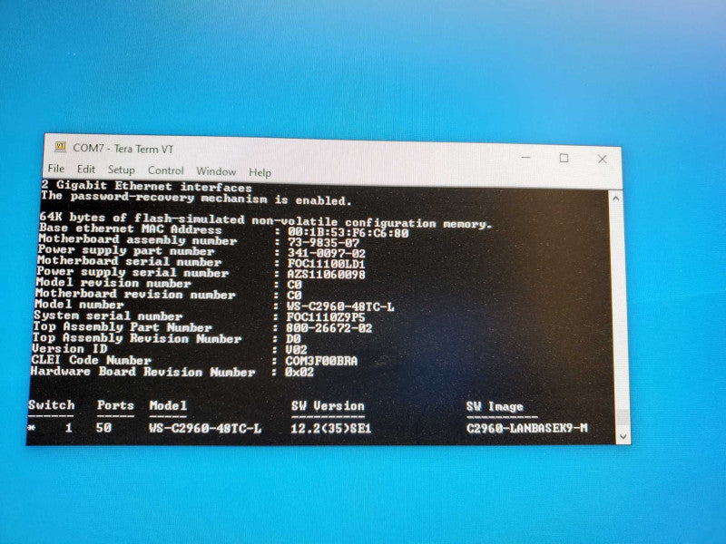 Cisco Catalyst WS-C2960-48TC-L V02 48x Port Ethernet Switch )