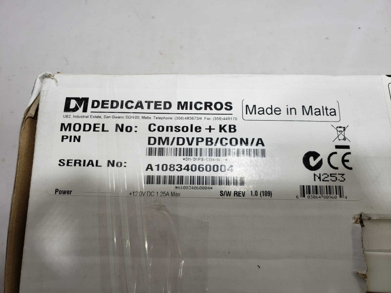 DEDICATED MICROS NETVU CONSOLE KB REMOTE CONTROL A10834060004 [