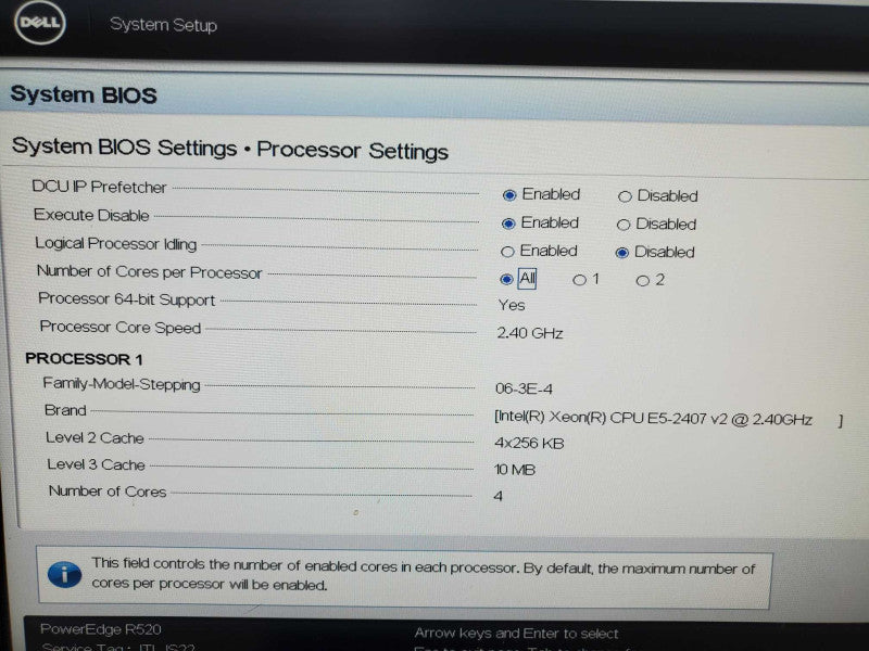 Dell PowerEdge R520 E5-2407 V2 2.4GHz 32GB DDR3 PERC H310 Mini |