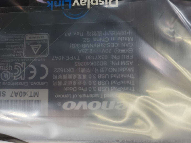 Lenovo ThinkPad USB 3.0 Pro Docking Station DK1522 _ New Open-box )