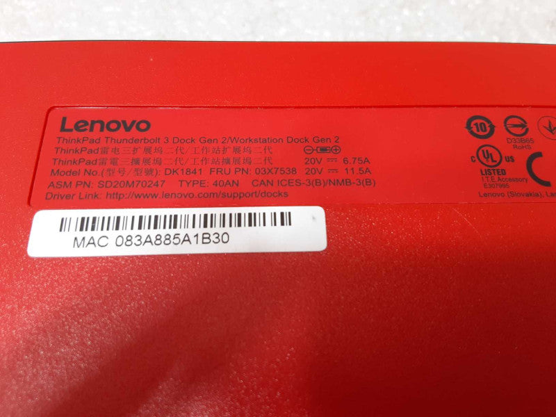 Lenovo ThinkPad Thunderbolt 3 Dock Gen 2/Workstation Dock DK1841 _