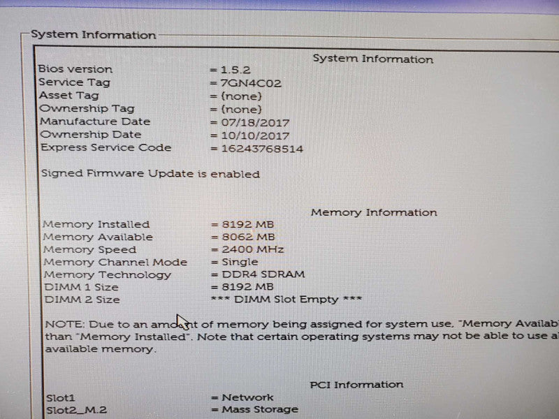 Dell Optiplex 7450 AIO Core i5-7500 @ 3.4 GHz 8GB 256GB SSD *READ* (