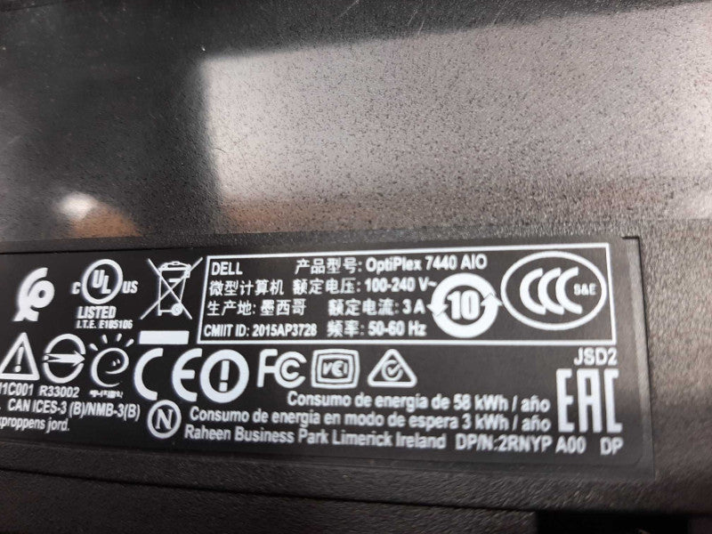Dell OptiPlex 7440 AIO i5-6500 3.2GHz QC/8GB RAM, NO HDDs ~