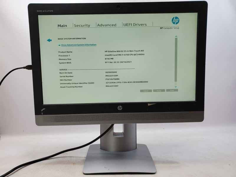 HP EliteOne 800 G2 23\\" FHD i7-6700 3.40GHz 8GB RAM No HDD (