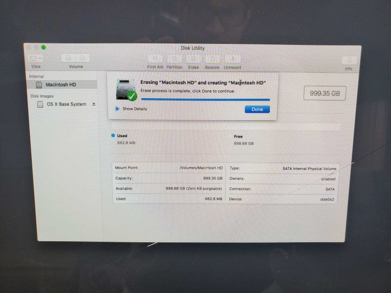 iMac 27\\"  M.2011 A1312, i5 2.7GHz/4GB, Radeon HD 6770M, 1TB HDD (Wiped) Crack |