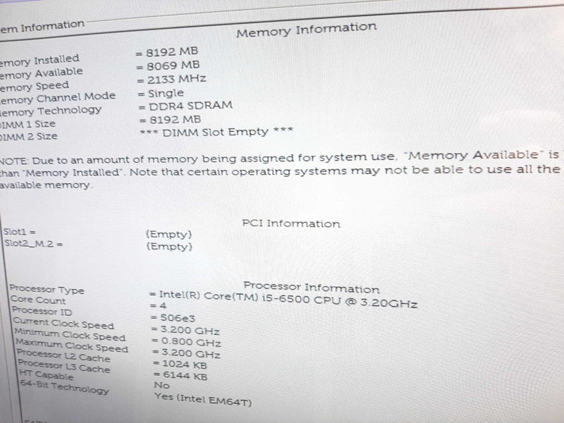 Dell OptiPlex 7440 AIO i5-6500 3.2GHz QC/8GB RAM, NO HDDs, ~