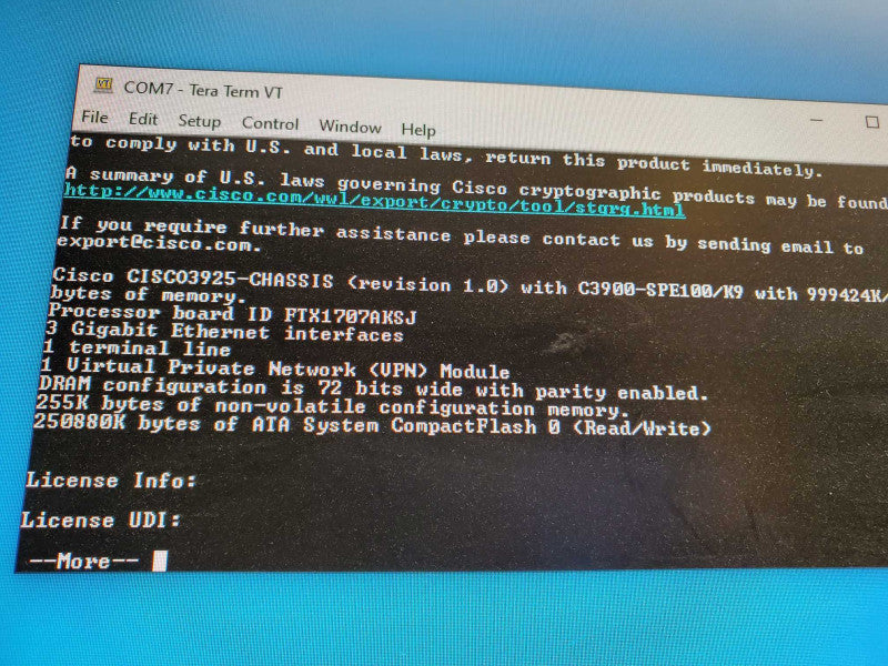 Cisco 3925 CISCO3900-SEC/K9 Gigabit Ethernet Network Router _ Defaulted )