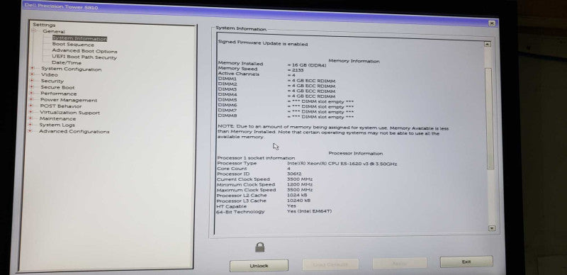 Dell precision T5810 Xeon E5-1620 V3 @ 3.50ghz / 16gb ram DDR4 / quadro K2200 #