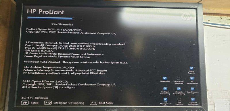 HP Proliant DL360p Gen8 2x Xeon E5-2680 @ 2.70ghz / 256gb ram / P420i Ctrl #