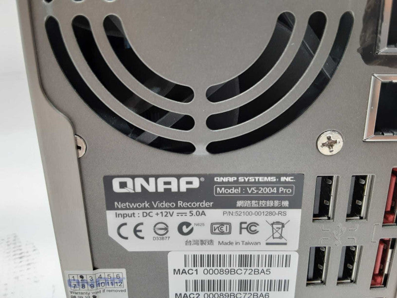 QNAP VS-2004 Pro 2-Bay NAS with 2x 2TB HDDs, No Power Adapter, Read _