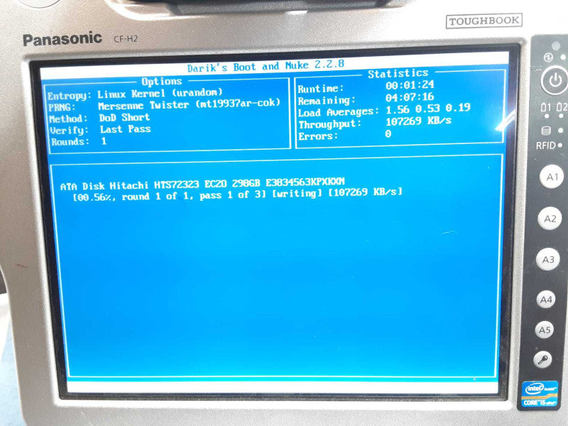 Panasonic ToughBook CF-H2, Core I5-2557M 1.7GHz, 4GB RAM, 320GB HDD, Read _