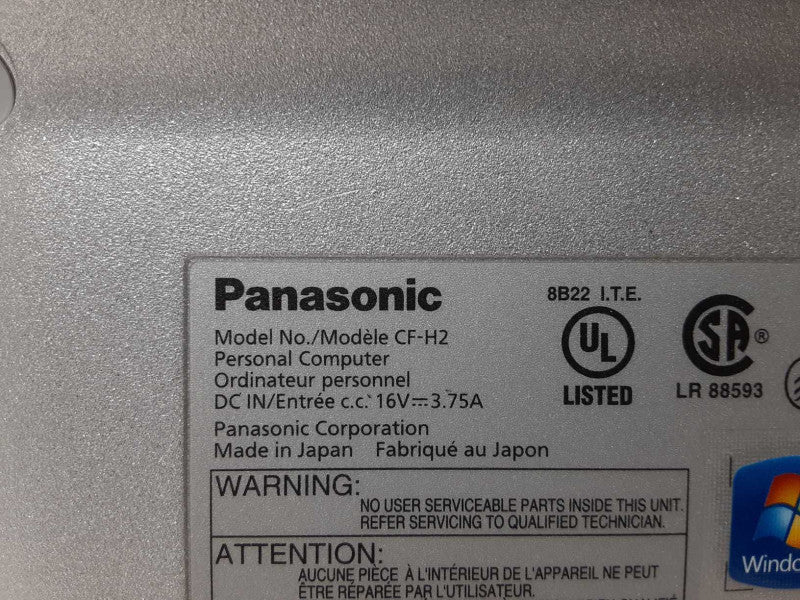 Panasonic ToughBook CF-H2, Core I5-2557M 1.7GHz, 4GB RAM, 320GB HDD, Read _