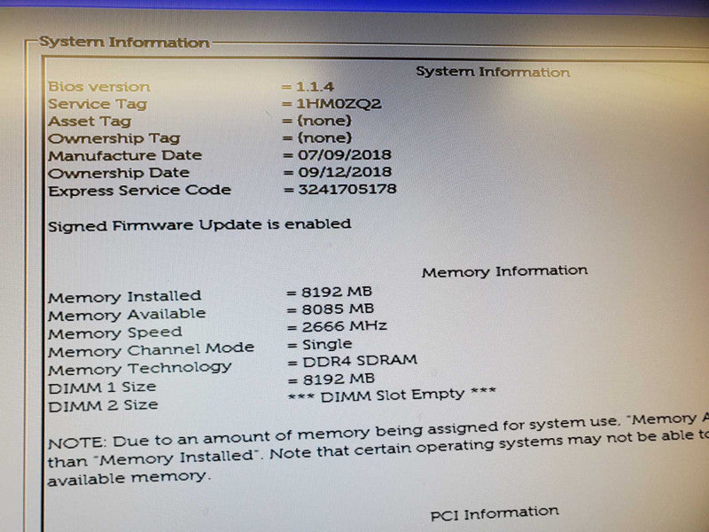 Dell OptiPlex 3060 Micro PC Core i3-8100T @ 3.10 GHz 8GB RAM No HDD (
