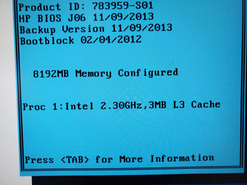 HP MicroServer Gen 8 E3-1220L V02 2.3GHz 8GB DDR3 B120i RAID Controller |
