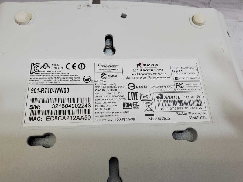Ruckus Wireless R710 Indoor Access Point, Dual-Band, 901-R710-WW00 )
