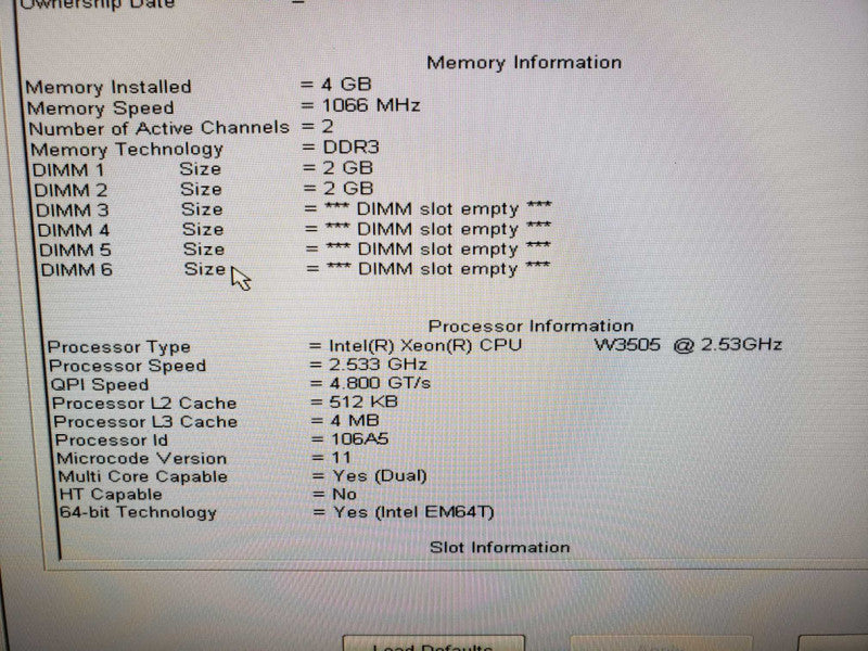 Dell Precision T3500 Xeon W3505@2.53GHz 4GB DDR3 No HDD Quadro NVS 295 [