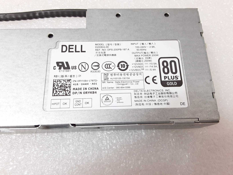 Dell 9020 All-in-One PC 200W Power Supply D200EA-00 0RYK84 _