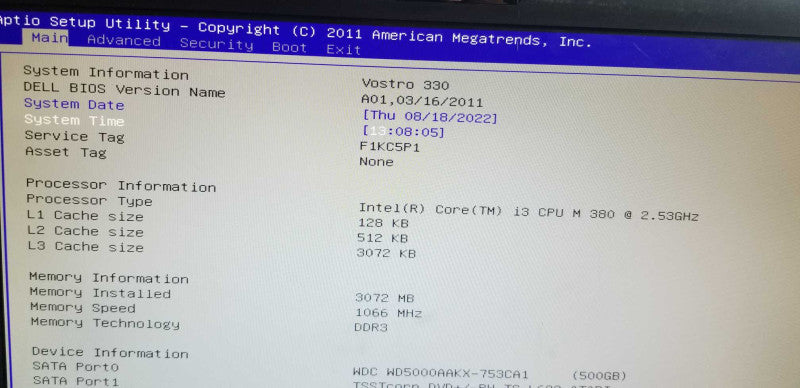 DELL VOSTRO 330 23\\" AIO I3-M380 2.53GHZ/4GB/500GB HDD=