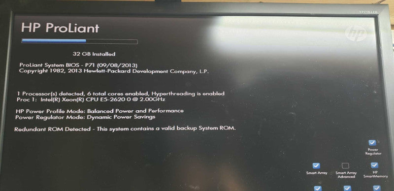 HP Proliant DL360p Gen8 Xeon E5-2620 @ 2.00ghz / 32gb ram /  P420i Ctrl  #