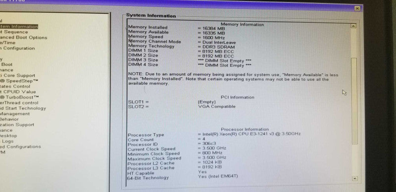 Dell Precision T1700 16gb Xeon E3-1241v3 3.5GHZ Quadro K600=
