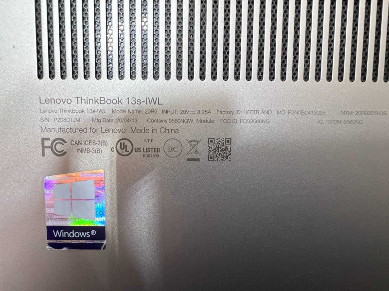Lenovo ThinkBook 13s-IWL with i7-8565U CPU 16GB RAM & 512GB SSD Storage  -