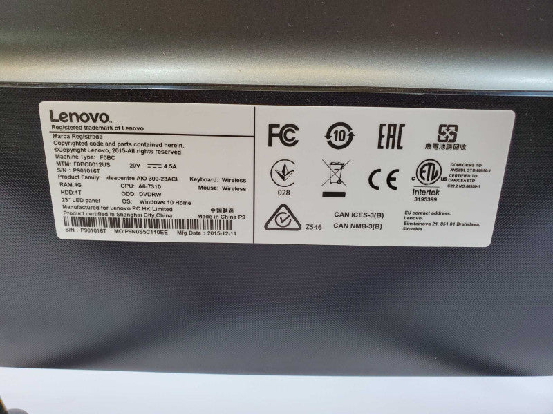 LENOVO IDEACENTRE AIO 300-23ACL 23\\" Radeon R4 2.0GHZ/4GB (