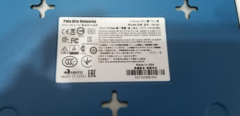 Palo Alto Networks Network Security Appliance PA-220 with PSU=