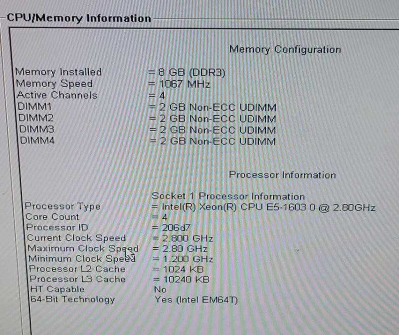 Dell Precision T3600 E5-1620 3.6GHz 8GB DDR3 No RAID, Quadro 2000 1GB $
