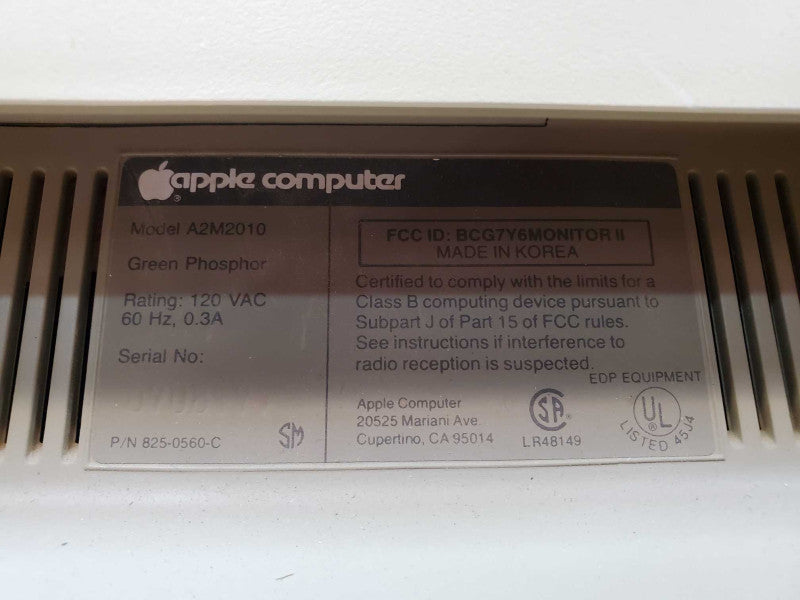 Vintage Combo Apple Monitor IIe A2M2010 + Duo Disk A9m0108 + Computer M5650 (