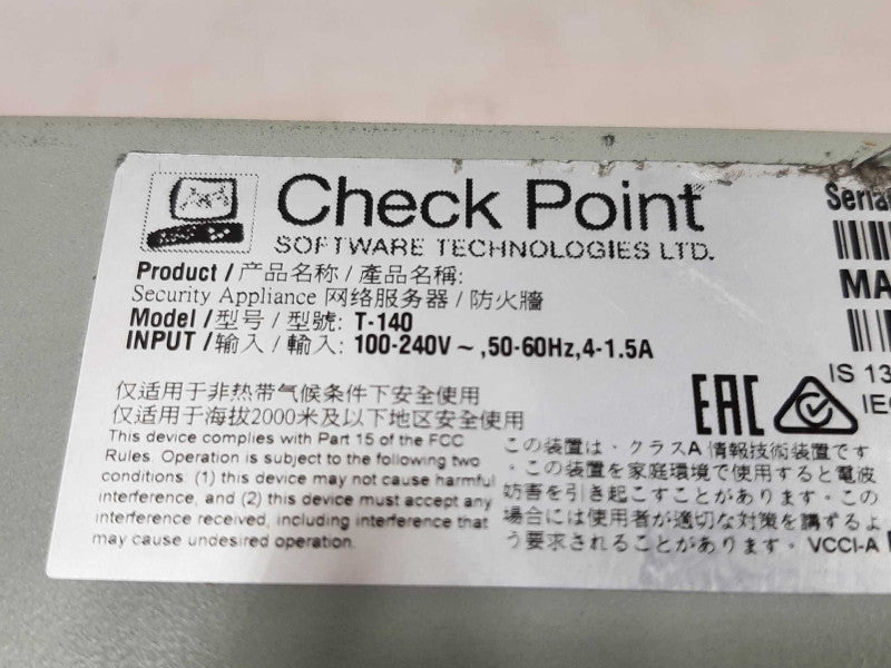 Check Point Model T-140 Security Firewall Appliance Secure Web Gateway ~