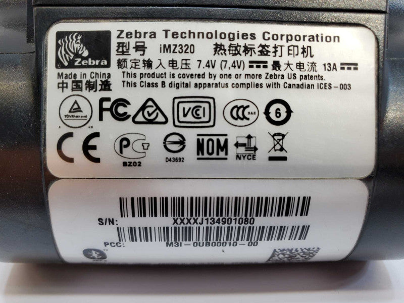 Zebra iMZ320 Mobile Thermal Printer (