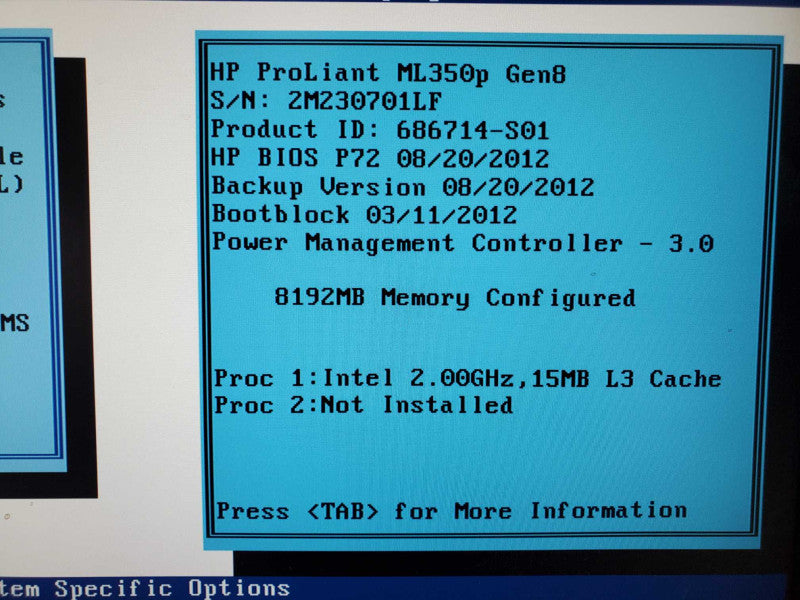 HP ProLiant ML350p Gen 8 2x E5-2620 2.0GHz 8GB DDR3 No HDD P420i RAID |
