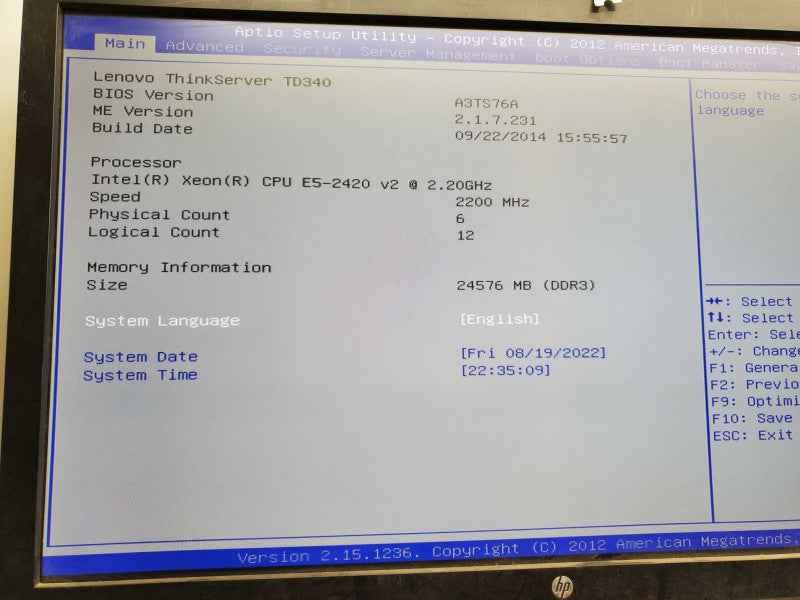Lenovo ThinkServer TD340 Xeon E5-2420 v2 @2.2GHz 24G DDR3 9240-8i 2x PSU )