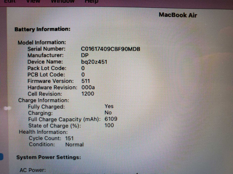 Apple MacBook Air 13\\" 2017 Core i7-5650U @ 2.2 GHz 8GB DDR3 250GB SSD (