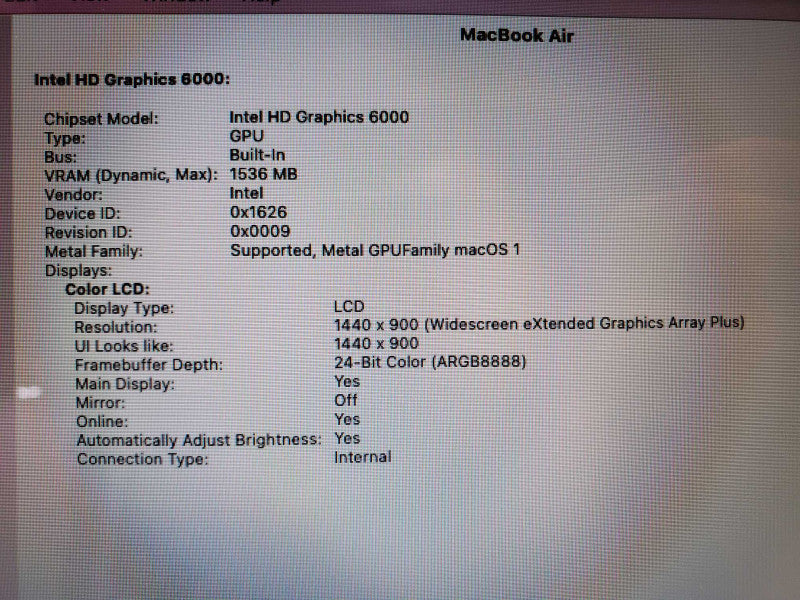Apple MacBook Air 13\\" 2017 Core i7-5650U @ 2.2 GHz 8GB DDR3 250GB SSD (